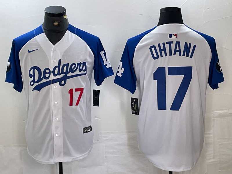 Men's Los Angeles Dodgers #17 Shohei Ohtani Number White Blue Fashion Stitched Cool Base Limited Jerseys,We sell and wholesale Men's Los Angeles Dodgers #17 Shohei Ohtani Number White Blue Fashion Stitched Cool Base Limited Jerseys on line form chian!